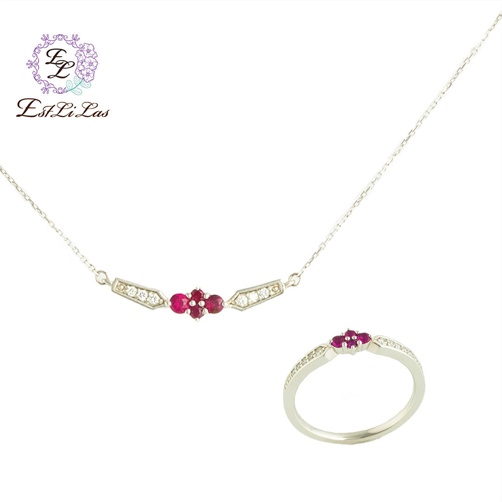 Est LiLas Pt950 Ruby Ring