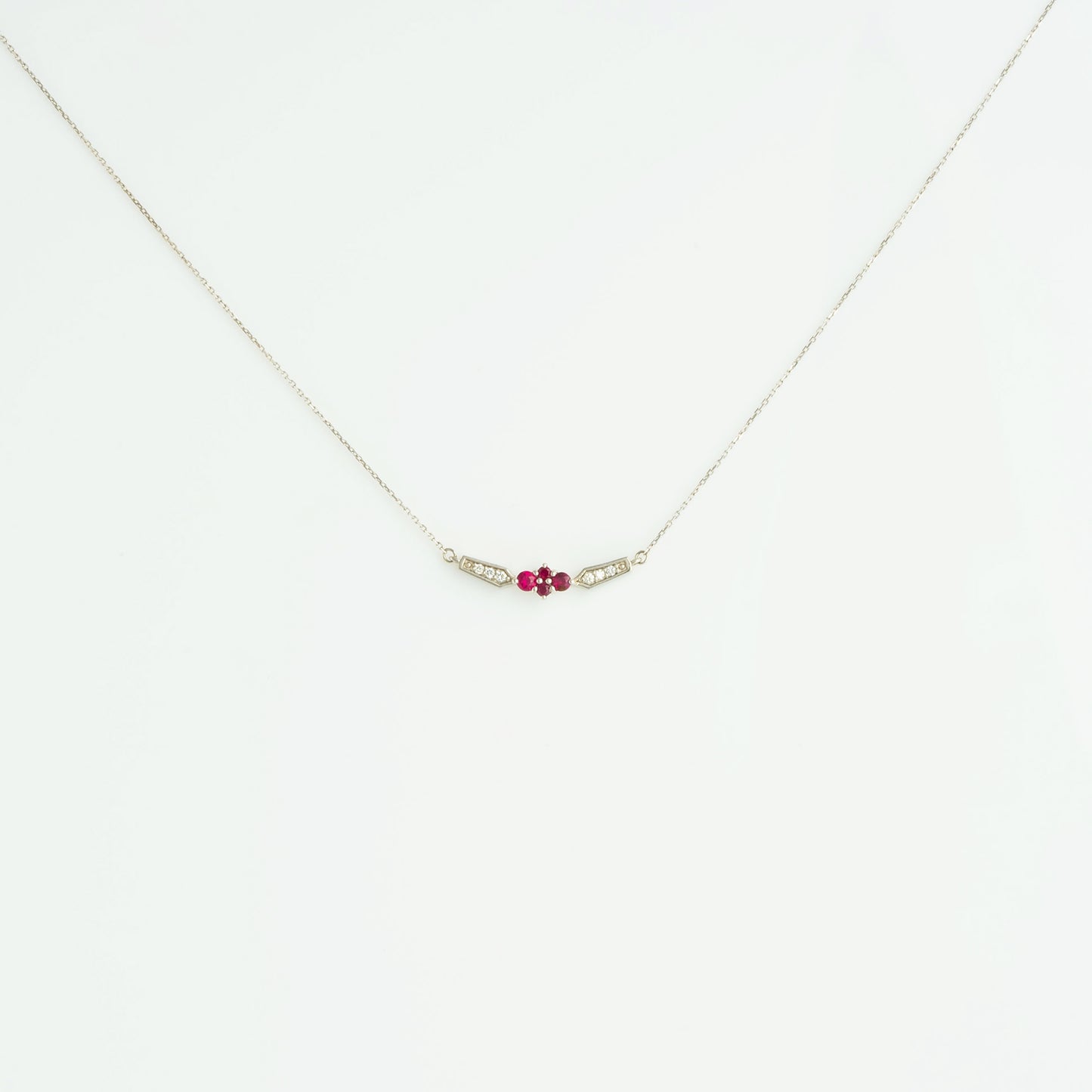 Est LiLas Pt950 Ruby Necklace Ring Set