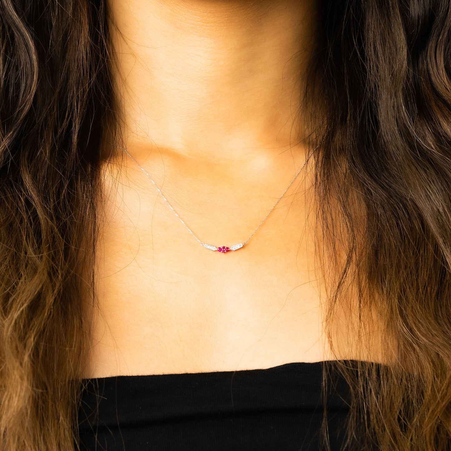 Est LiLas Pt950 Ruby Necklace Ring Set