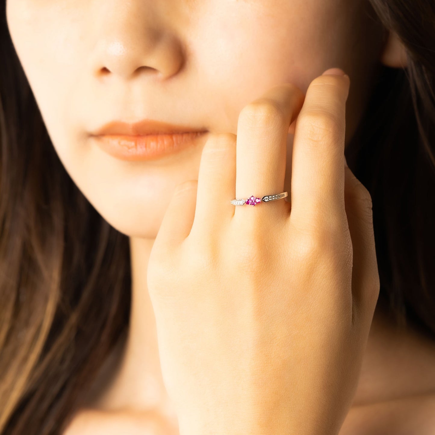 Est LiLas Pt950 Ruby Ring