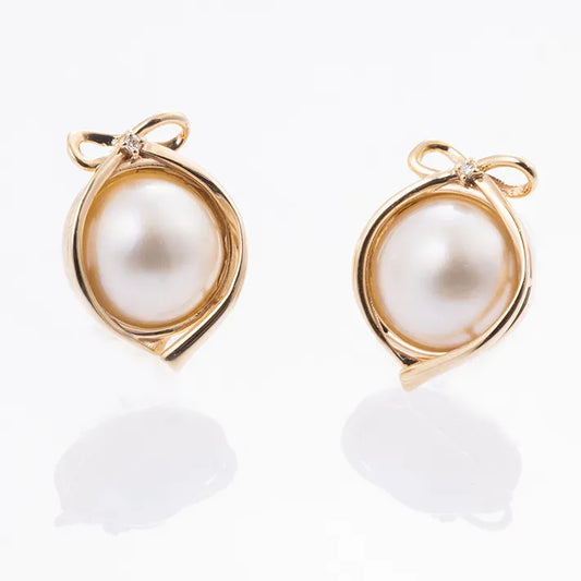 Est LiLas K10YG Pearl Earrings
